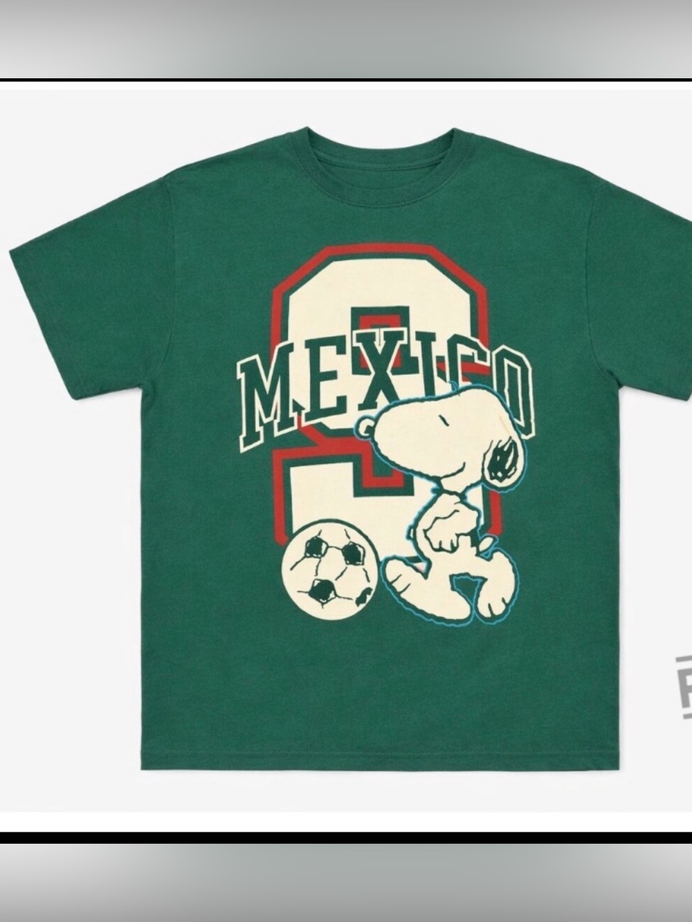 Brand New, Women Peanuts Snoopy Mexico Soccer Men’s T-Shirt,  Size XL